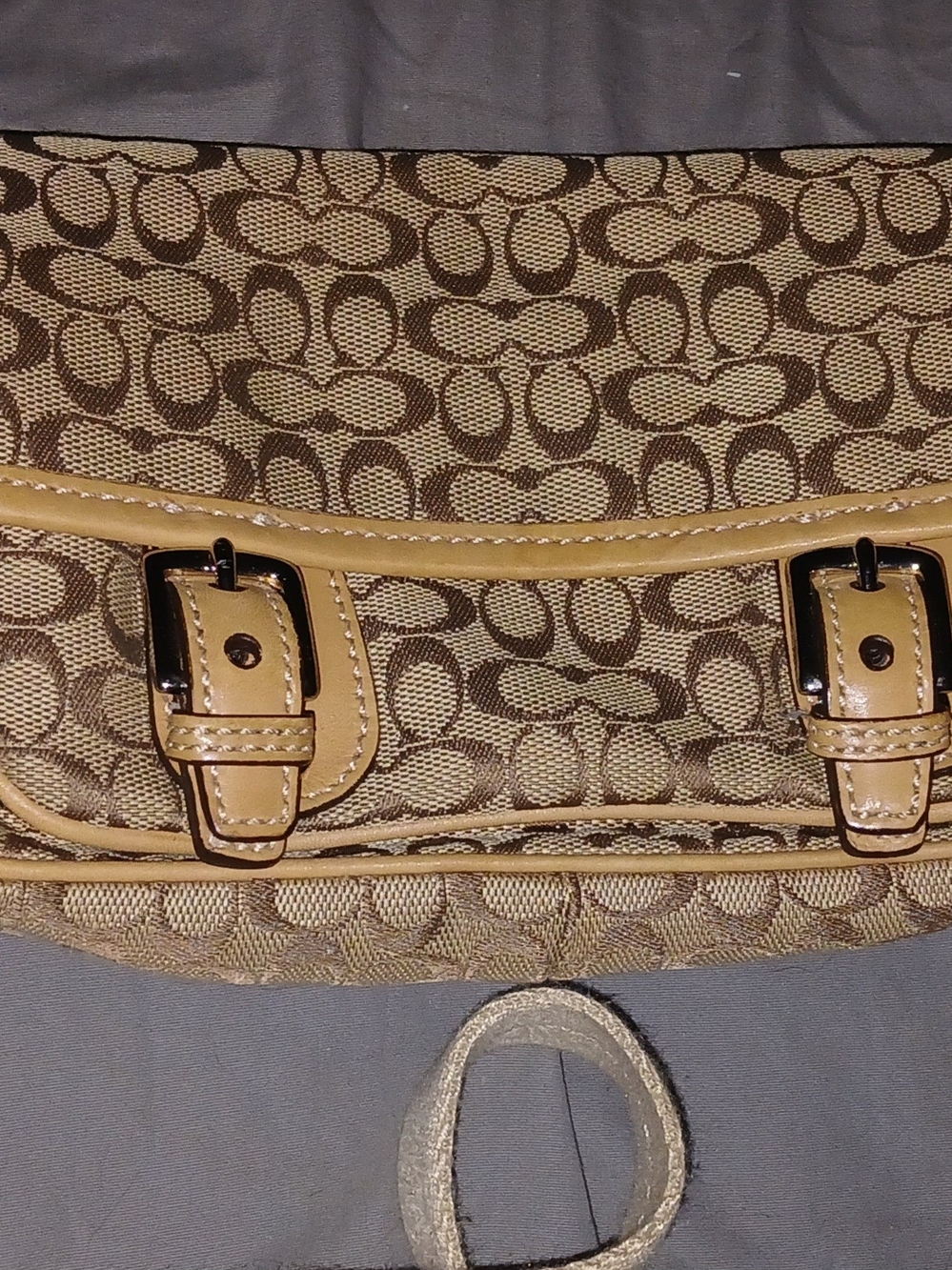 Coach Vintage Bon Voyage Signature Jacquard belt bag in khaki and brown
